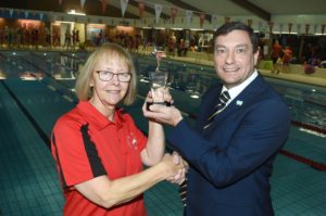 Barbara Wilkinson received a Teesside Hero Award from Nigel Willis of Teesside Philanthropic Foundation patrons First Choice Labels 