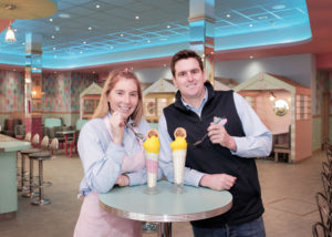 Jay and Gabrielle Bailey of Gabrielle's ice cream parlour in Redcar